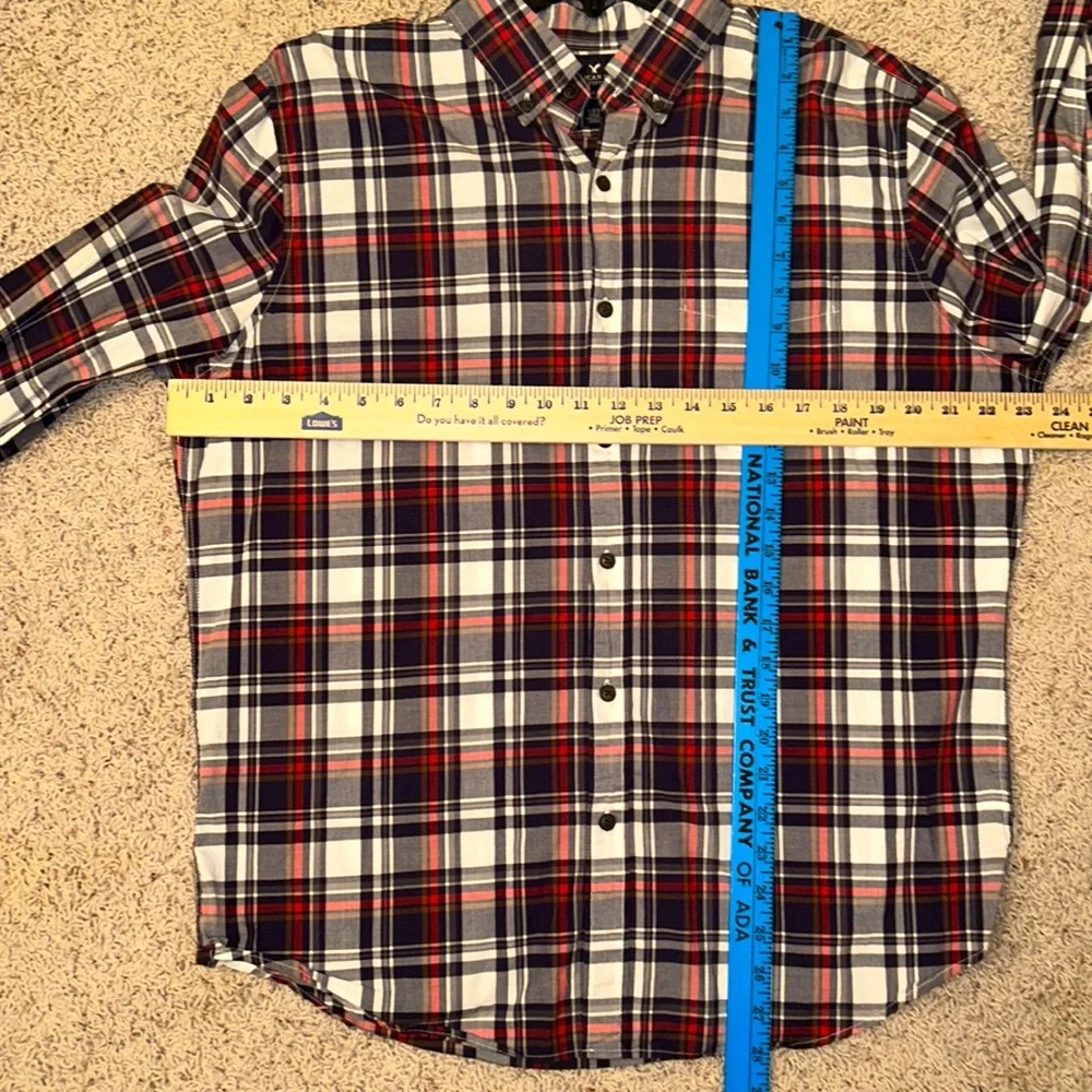 Lot of 2 AMERICAN🦅EAGLE Button Down SHIRTS Mens Large🦅1 Plaid & 1 Gray Striped - Picture 8 of 11